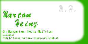 marton heinz business card